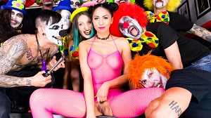 Julia De Lucia – Intense clown BDSM group torture with gorgeous Romanian Julia De Lucia