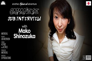 Mako Shinozuka – Skinny Japanese MILF Mako Shinozuka gets creampied after her job interview