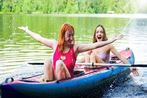 Olivia Trunk & Emma Korti – Kayak ride with the girls