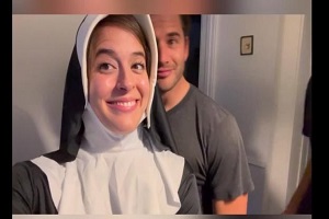 Abbie Maley – Abbie Maley Roleplays as a Nun for Able Godshark and Nathan Bronson