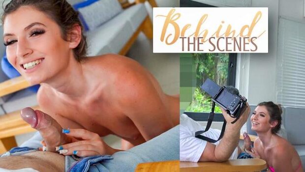 Candice Demellza – Blowjob ends in facial frenzy – Behind the Scenes