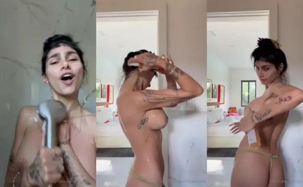 Mia Khalifa – Naked Shower Before Outing OnlyFans Leak