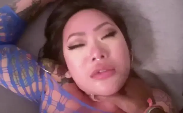 Connie Perignon – Plus Size Slut BG Facial in Blue Fishnet OnlyFans