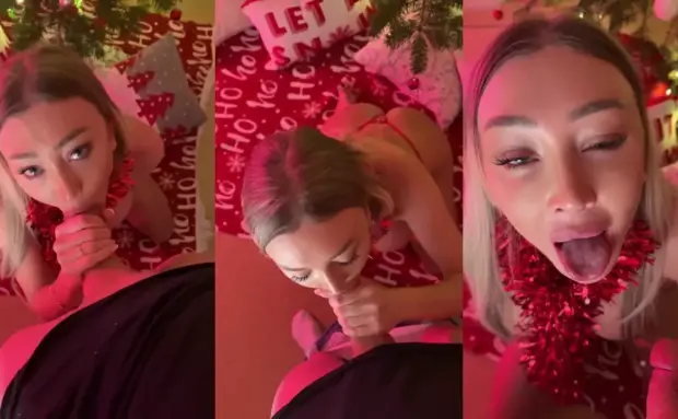 Frances Bentley – 12 Days of Christmas Day 7: Blowjob & Milking OnlyFans Scene